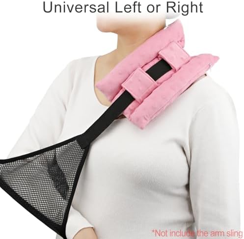 Upgrade Neck Pad Strap Cushion Pillow for Arm Sling Comfort Shoulder Support Pad Rotator Cuff Replacemet Surgery Elbow Brace Carry Padded Cover Broken Wrist Hand Injury Cast, Minky Dot Coral