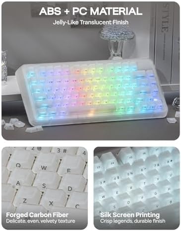 EPOMAKER Frost Jelly Keycaps Set, 126 Keys Forged Carbon Fiber Keycaps