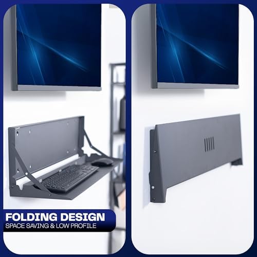 VIVO Black Flip Down 30 Inch Keyboard Tray Wall Mount, MOUNT-FDKB30
