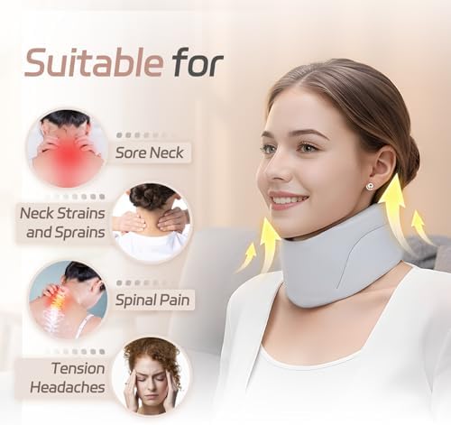 Neck Brace Cervical Collar for Neck Pain Relief & Posture Support - Unisex Neck Brace Stabilizes Spinal Alignment, Reduces Stiffness, Head Support Device for Men & Women (Small)