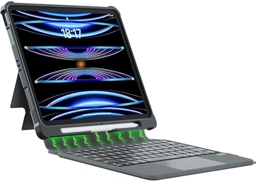 iPad Pro 12.9 Case with Keyboard: for (6th-3rd), iPad Air 13 Inch M4/M3/M2