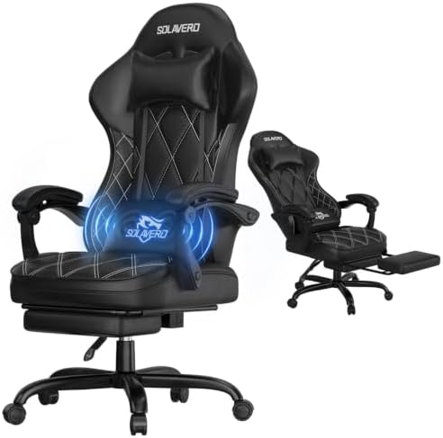 HLDIRECT Gaming Chair with Massager Lumbar Support, 400LBS Weight Capacity