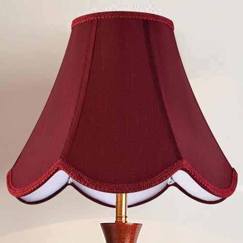 GO&SO Lamp Shades 1Pc,6" x 13" x 10.6",Scalloped Lamp Shade,Red Petals