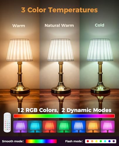 Small Table Lamp with Remote, Cordless Table Lamp