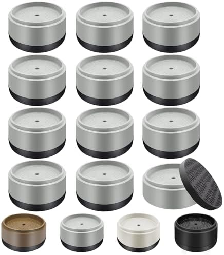 Furniture Risers Bed Risers Heavy Duty 1 inch, 2 inch, 3 inch, 4 inch Round Adjustable Bed Lifts Riser for Desk Legs Table Couch Sofa Chair Refrigerator Washing Machine (1 Inch, Gray, 12 Pack)