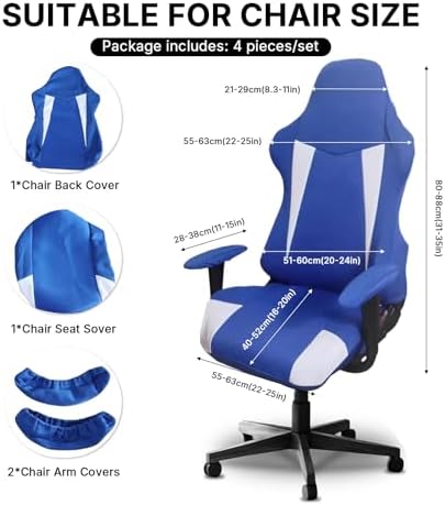 PEKJI Gaming Chair Covers Only, Stretchable Thick Breathable Wear Resistant