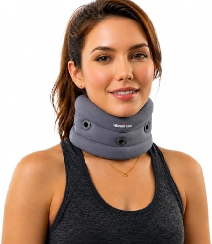 Wonder Care Neck Brace for Sleeping Cervical Collar Adjustable Neck Support Brace Relief Cervical Spine Pressure Ideal for Travel, Office Workers & Neck Injury Recovery, Large