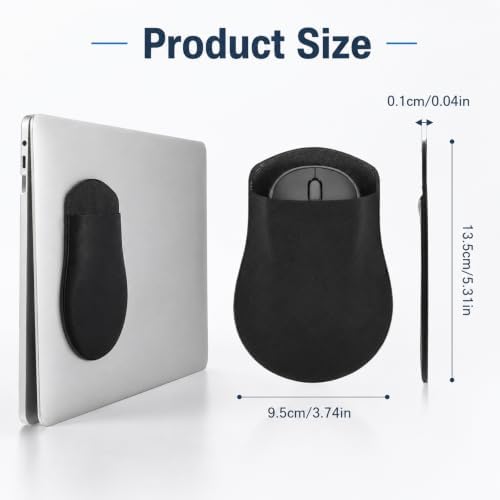 Stick-On Mouse Pouch Sleeve Pocket Wireless Mouse Holder for Laptop