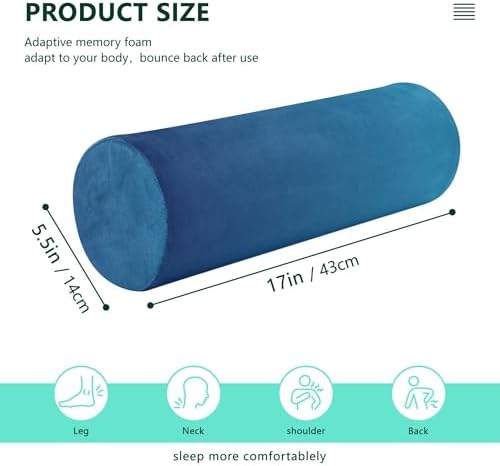 Bolster Pillow Spa Orthopedic Neck Roll Pillow Round Pillows Decorative Cylinder Pillows Sleeping Neck Pillow Covers with Zipper Dark Blue Gradient