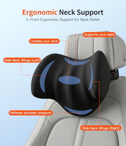 2-Pack Car Neck Pillow: Ergonomic Neck Support for Long Drives