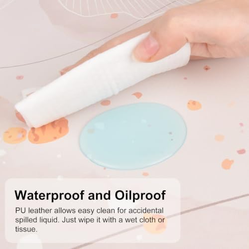 QIYI PU Leather Large Mouse Pad, Waterproof Desk Mat, 31.5" x 15.7", Ginkgo