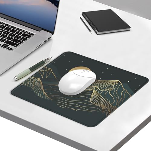 eulps Mouse Pad with Stitched Edge, Multiple Patterns Computer Mouse Pads with Non-Slip Rubber Base, Washable Cloth Mousepad, for Gaming, Laptop, PC (Lunar Peaks)