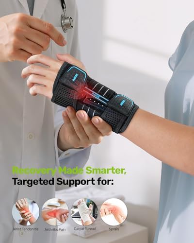 Rakiie Carpal Tunnel Wrist Brace Ergonomic Night Splint, Blue
