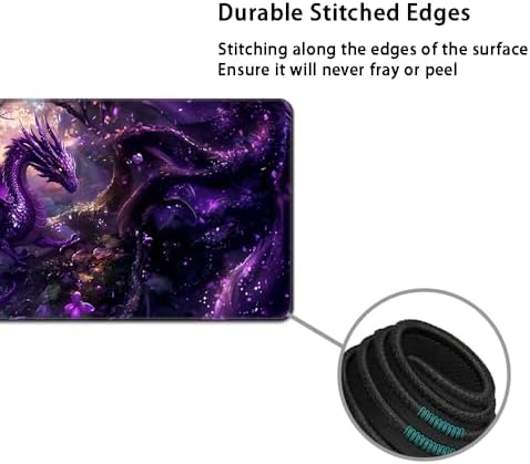 MIBITRI Keyboard Mouse Pad Set, Extended Gaming Mouse Pad+Ergonomics Keyboard Wrist Rest Support, Memory Foam, Easy Typing Pain Relief, 4Pcs XXL Ultra Thick Desk Mat, Dragon