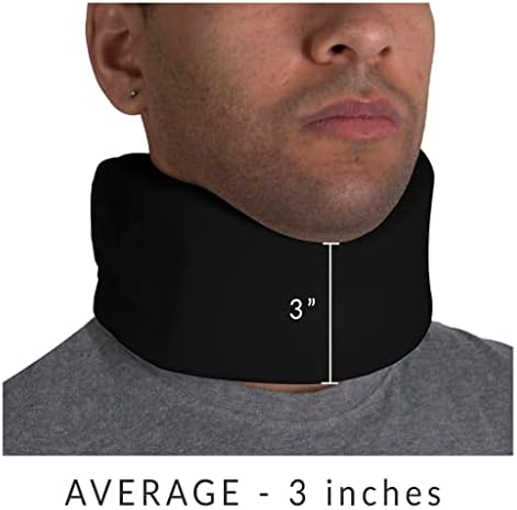 OTC Cervical Collar, Soft Contour Foam, Neck Support Brace, Black Average 3" Depth, Small (Pack of 2)