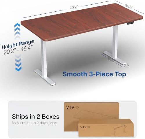 VIVO Dark Walnut 71 x 36 in Standing Desk, DESK-KIT-1W7D-36