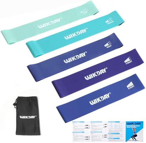 WIKDAY Resistance Bands for Working Out Exercise Loop Bands Workout Bands Set for Men Women Body Stretching, Crossfit Training, Home Workout, Physical Therapy, Booty Legs, Set of 5