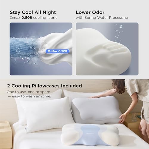 Bedsure Cervical Neck Pillow Ergonomic Pillow with Double - Sided Design