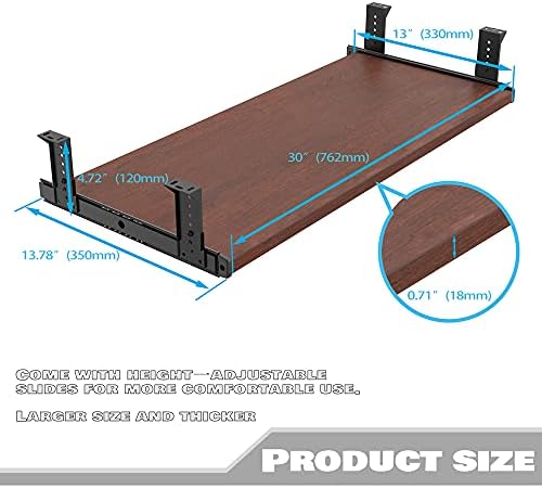 FRMSAET Office Product 20/24/30 inch Keyboard Drawer Tray (30 in, Cherry)