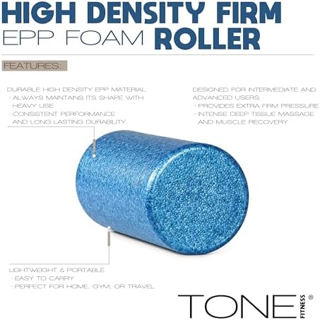 TONE Fitness Firm High-Density Foam Roller for Exercise, Massage & Recovery