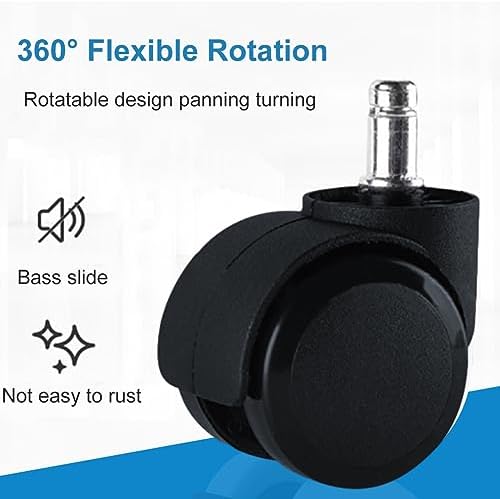 5‑Pack Office Chair Casters,11×22mm Grip‑Ring Stem Double‑Wheel Replacement Wheels for Office Computer Chair