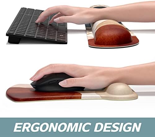 ITNRSIIET Mouse Pad Wrist Support Keyboard Wrist Rest Pad Ergonomic Mousepad Non-Slip Memory Foam Keyboard Pad Easy Typing Pain Relief Perfect for PC Laptop Gaming Office, Abstract Art Style