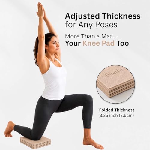 Foldable Yoga Mat, 72" x 24" x 6mm, Lightweight & Non-Slip