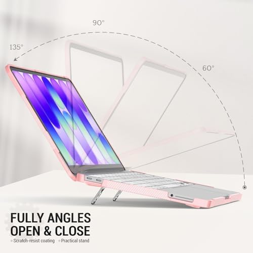 SEYMAC stock Case for MacBook Neo (A18 Pro) 2026 13 inch, Shock-Absorbing Protection with Folding Stand &Mouse Pad Case for MacBook Neo (A18 Pro) 2026 13 inch, Pink