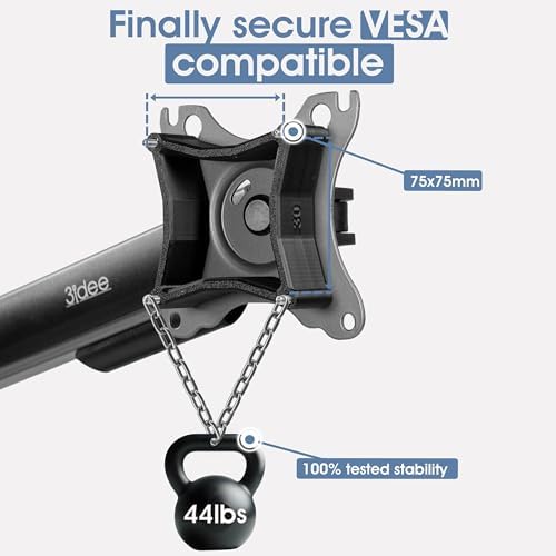 3IDEE Universal VESA Spacer - 30mm Distance - Monitor Mount Adapter 75x75 mm - Compatible with Many Monitors (Samsung Odyssey G5 Monitor & More) (75x75mm) (Pack of 2)