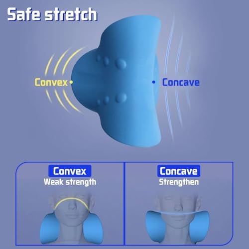 Ergonomic Cervical Neck Shoulder Stretcher Massage Pillow Traction Device Muscle Relaxation Relieve Pain Cervical Correction (Black)