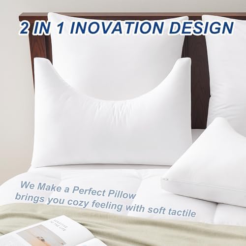 ACCURATEX Side Sleeper Pillow King Size, Adjustable Memory Foam Pillow