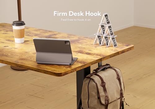 YDN Standing Desk 48 Inch Computer Desk with Keyboard Rustic Brown
