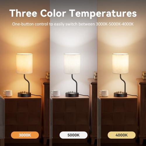 Fenmzee 18" Bedside Lamps for Bedroom Set of 2 - Table Lamp for Nightstand