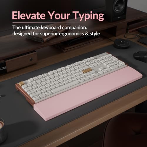 Keychron Silicone Wrist & Palm Rest, 17.6" Full Size for K10 Pro / K10 Max, Q6/V6 Series (Pro/Max/Ultra/HE), Washable, Non-Slip Base, Typing Support, Light Pink