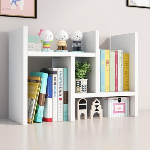 ShellKingdom Desk Shelf Organizer, H-Shaped Desktop Shelves, Adjustable Desktop Corner Shelf, Bookshelf Storage Rack and Cubicle Decor for Desk, Tabletop, School, Office, Dorm Desk Organizer - White