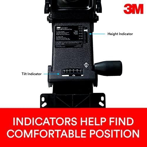 3M Sit/Stand Easy Adjust Keyboard Tray, 25.5 in. x 12 in. Wood Platform, 23 in. Track, Black, Wrist Rest and Mouse Pad