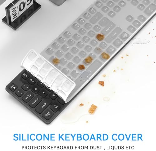 Rechargeable Wireless Keyboard for Mac and Windows, Ultra Slim 2.4GHz Full-Size Keyboard with Low-Profile Quiet Keys, Compatible with PC, Laptop, Windows 11/10/8/7 (Black)