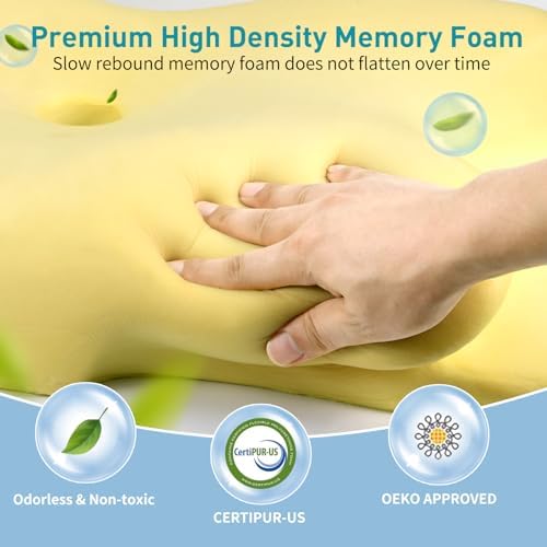 Cervical Neck Pillow for Pain Relief - Ergonomic Memory Foam Pillows Contour Side Sleeper Pillow for Neck Support, Orthopedic Pillow for Sleeping, Bed Pillow for Sleepers (Grey)