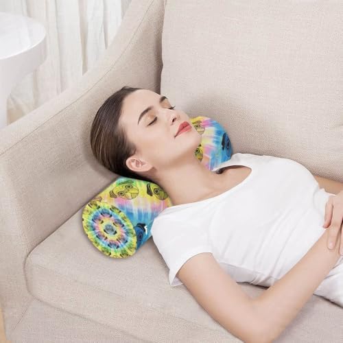 Decorative Bolster Pillow for Legs Massage Table Tie Dye Colorful