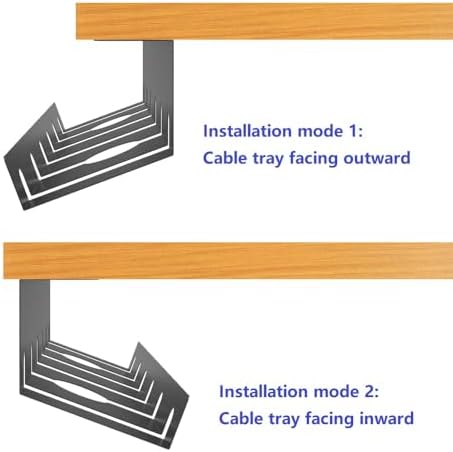 2 Pcs of Under Desk Cable Management Tray for Easy Mounting