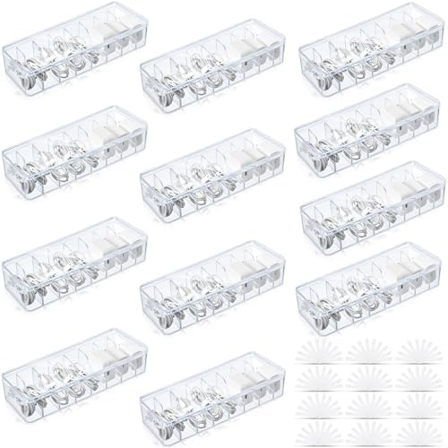 Tatuo Cord Organizer Box with Lid, Clear, 12 Pack