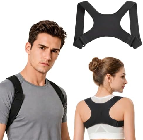 Posture Corrector for Men and Women, Adjustable Back Support Brace, Comfortable Breathable Shoulder Brace for Spine, Neck and Lower Back Pain Relief