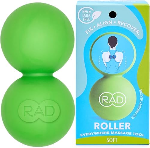 RAD Roller Soft Peanut Roller Ball Massager - Soft/Low Density Peanut Massage Ball - Myofascial Release for Back, Feet, Neck, Psoas - Suboccipital Release Device, Thoracic Spine Roller Balls