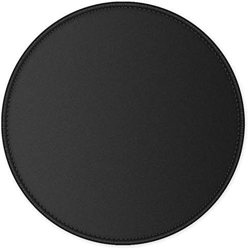 ITNRSIIET Round Mouse Pad with Stitched Edge Premium-Textured Waterproof Non-Slip Rubber Base Desktop Protection Mat Diameter 8.7 inches, Classic Black