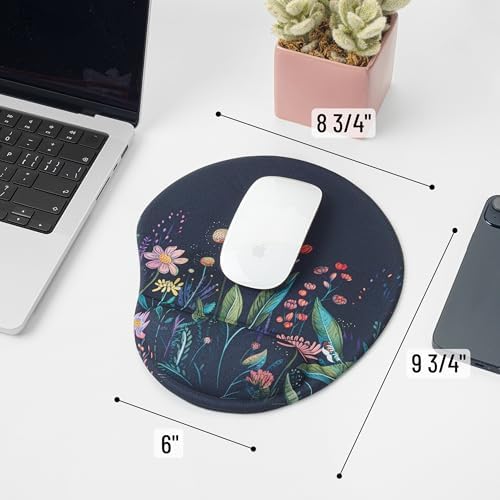 Mr. Pen- Ergonomic Mouse Pad with Wrist Rest, Midnight Bloom Design