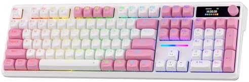 Redragon K762 PRO Wireless 104-Key Gasket Gaming Keyboard, Screen & Knob