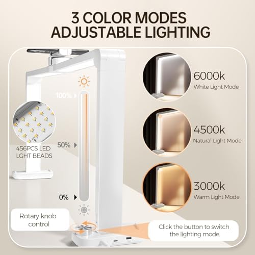 33.5" Foldable Nail Desk Lamp, 3500LM Half Moon Light for Nail Desk