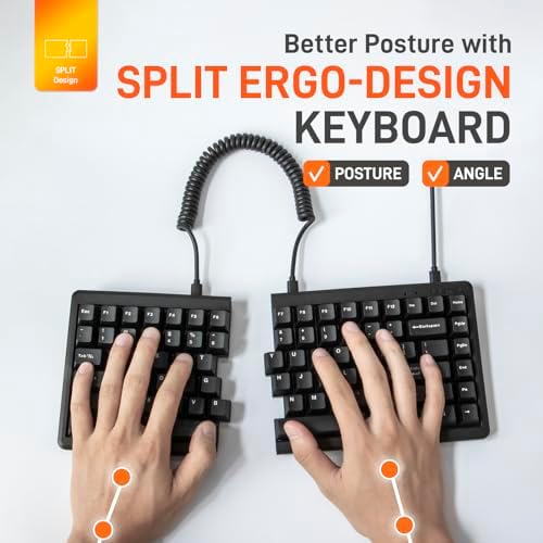 BAROCCOMiSTEL MD770 Classic Black/WF, TKL Ergonomic Mechanical Keyboard, Cherry MX, Split-Alice Layout, PBT DoubleShot Keycap, Mac/Windows OS Compatible- Clear Switch
