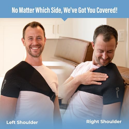 TheraICE Shoulder Ice Pack Wrap PRO, Rotator Cuff Brace Compression Sleeve