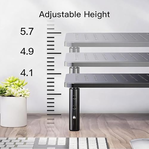 HUANUO Computer Monitor Stand for Desk, Adjustable Laptop Riser, 2 Pack